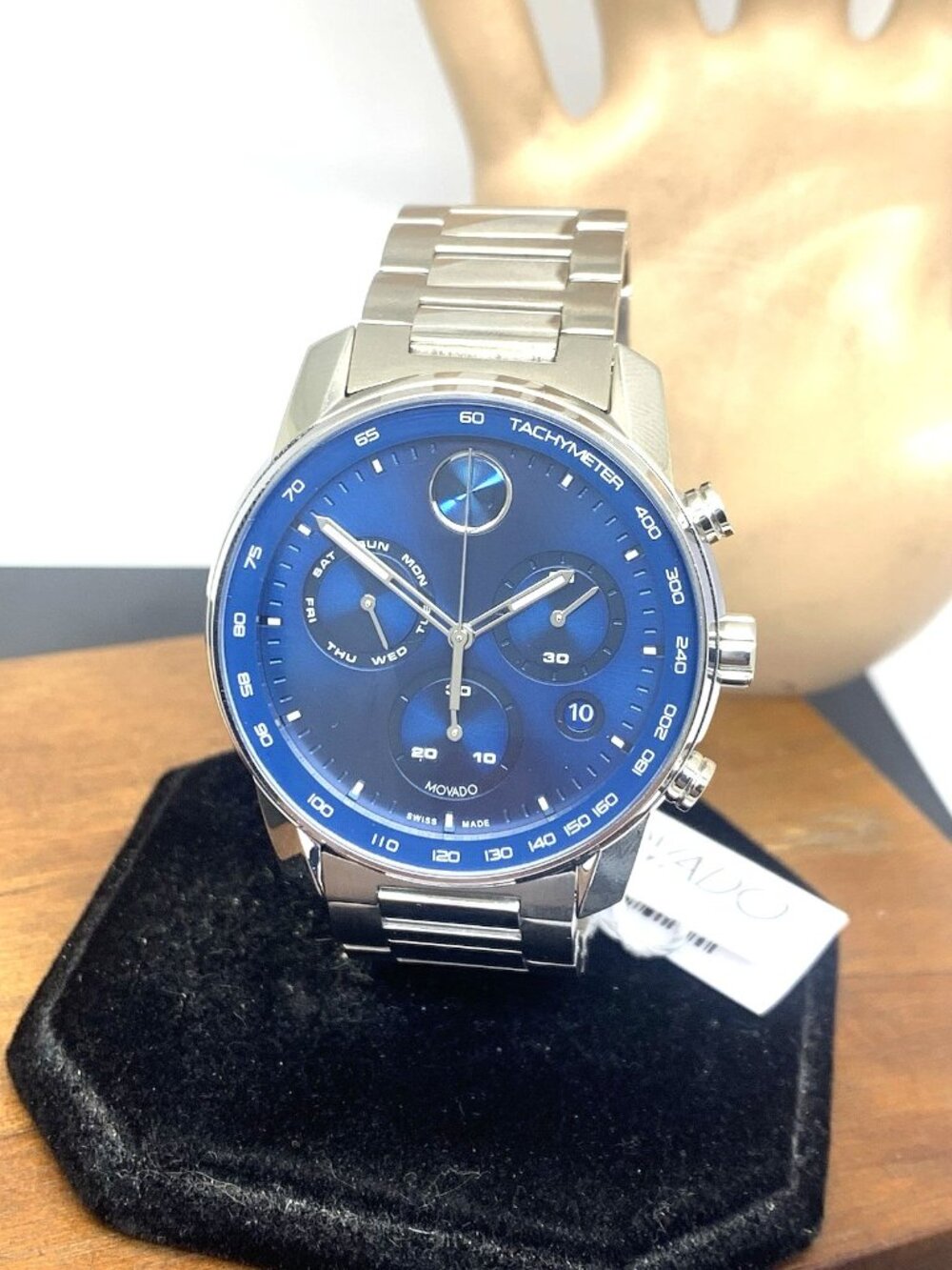 Movado Men's Watch 3600865 Bold Swiss Quartz Chronograph Blue Dial Steel 44mm